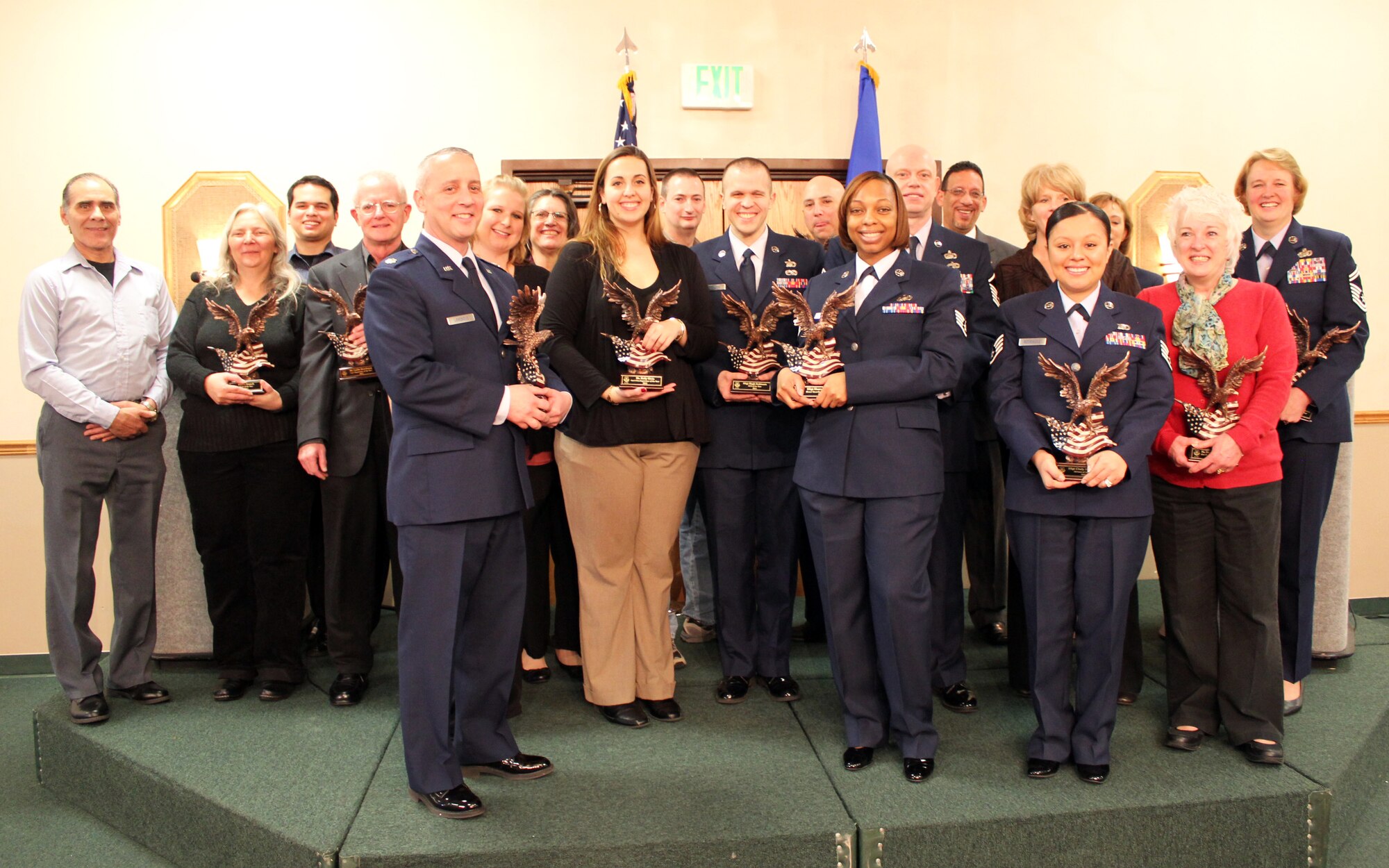 The Air Reserve Personnel Center honored their 2011 Outstanding Performers of the year and Air National Guard and Air Force Reserve Command Center A1 annual award winners during a breakfast at the Summit Conference and Event Center Feb. 17, 2012, in Denver. (U.S. Air Force photo/Lt. Col. Tricia York)