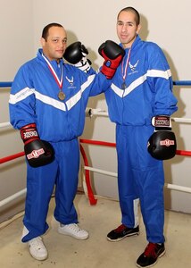 Senior Airmen Kent Brinson and Adam Hassan will represent the Air Force at the 2012 USA National Boxing Championships, held Feb. 27 through March 3 in Fort Carson, Colo. (U.S. Air Force photo/Antonio Morano)