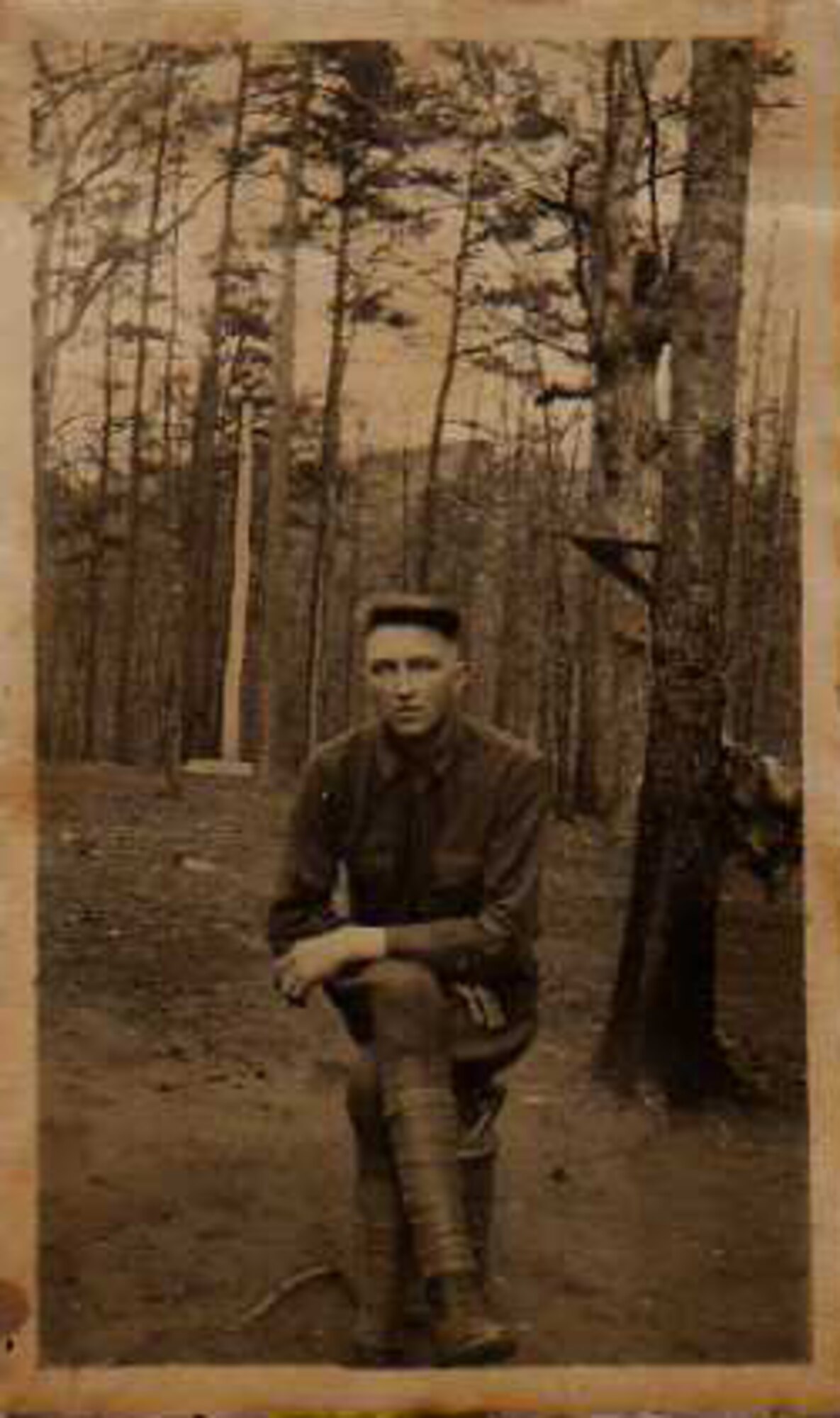Kay Milroy Walker, a World War I veteran, poses for a photo taken when he was serving as a private in the United States Army. Walker passed away in 1943, and the flag his family received during his funeral has been passed through four generations. The flag was recently refolded by two Barksdale Honor Guard Airmen at the request of Walker's great-granddaughter. (Courtesy photo)(RELEASED)