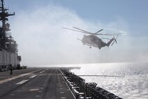 Marines with Marine Heavy Helicopter Squadron 461 land a CH-53E Super Stallion aboard the USS Wasp during Exercise Bold Alligator Exercise 2012, Feb. 1. The exercise, the largest naval amphibious exercise in the past 10 years, represents the Navy and Marine Corps’ revitalization of the full range of amphibious operations. The exercise, the largest naval amphibious exercise in the past 10 years, represents the Navy and Marine Corps’ revitalization of the full range of amphibious operations. The exercise focuses on today’s fight with today’s forces, while showcasing the advantages of seabasing. This exercise will take place Jan. 30 - Feb. 12, 2012, afloat and ashore in and around Virginia and North Carolina.