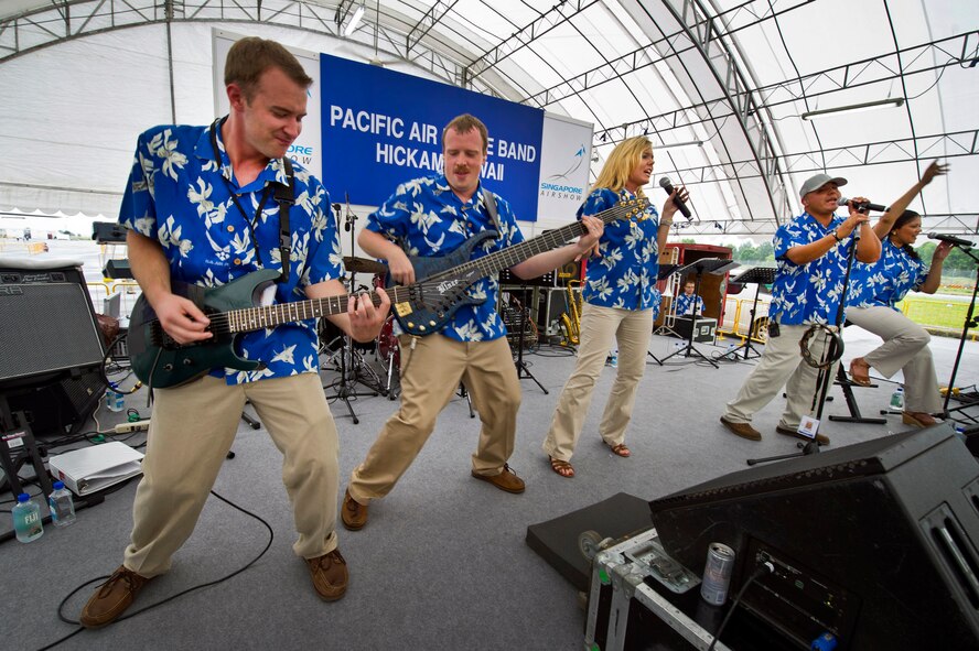 CHANGI, Singapore -- U.S. Air Force Band of the Pacific, Hawaii performs on Feb. 17, 2012, at the 2012 Singapore Airshow. The band provided entertainment during the week long Singapore trade and air show performing 13 times. (Department of Defense photo by U.S. Air Force Tech. Sgt. Michael R. Holzworth/Released)