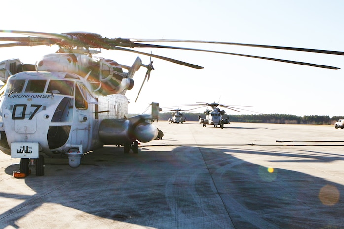 Marines with Marine Heavy Helicopter Squadron 461 conducted training setting up a Forward Arming and Refueling Point at Blackstone Army Airfield, Dec. 13.