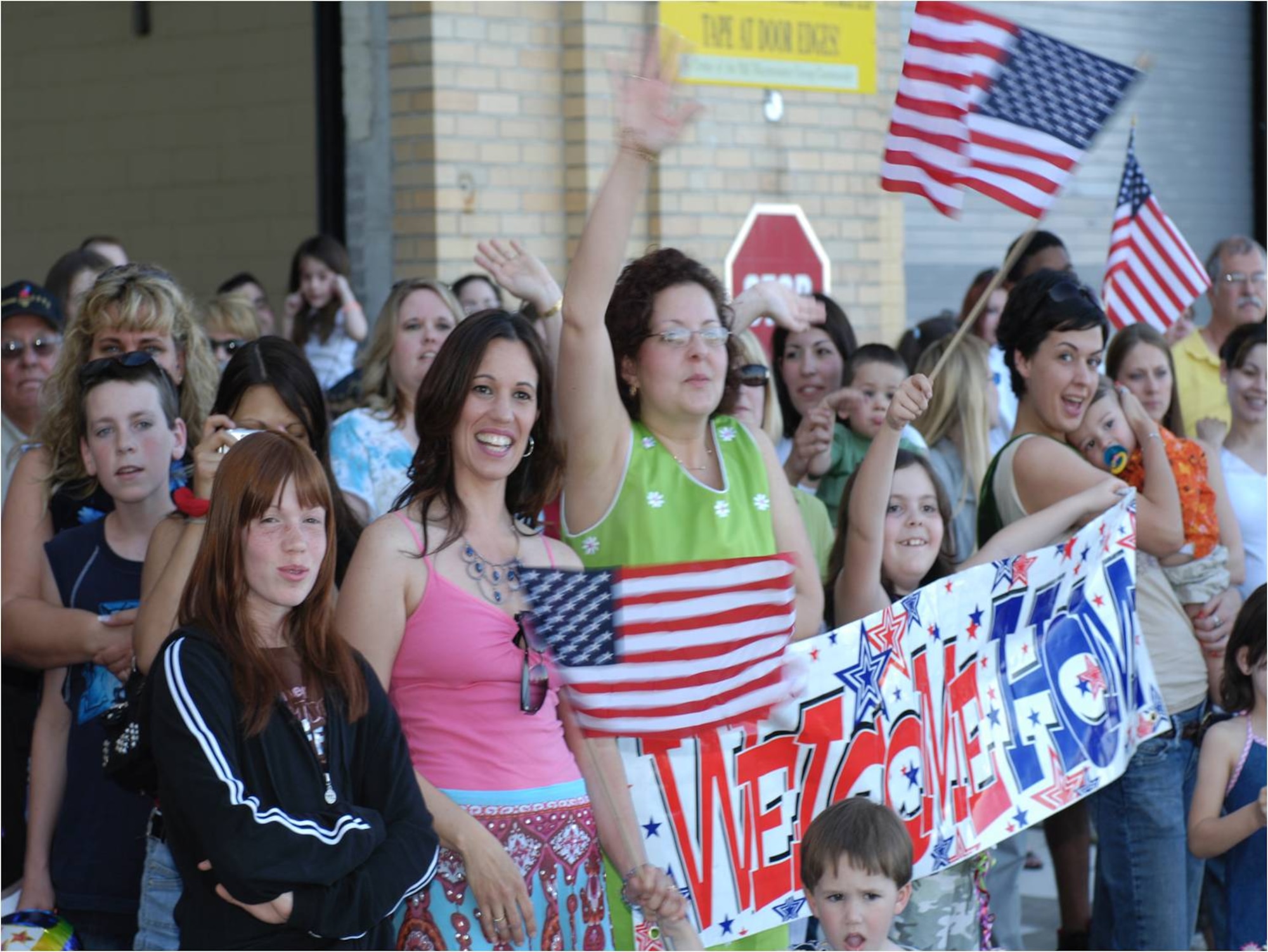 Fairchild families welcome home personnel in 2006 following a deployment in support of Operation Enduring Freedom. (Courtesy photo)