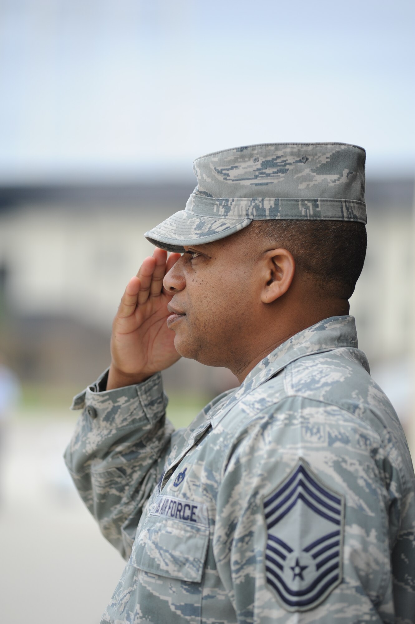 Chief Master Sgt. Curtis Jennings, 81st Mission Support Group, was honored as the reviewing officer for the 81st Training Group's drill down Feb. 17, 2012, at Keesler Air Force Base, Miss.  (U.S. Air Force photo by Kemberly Groue)

