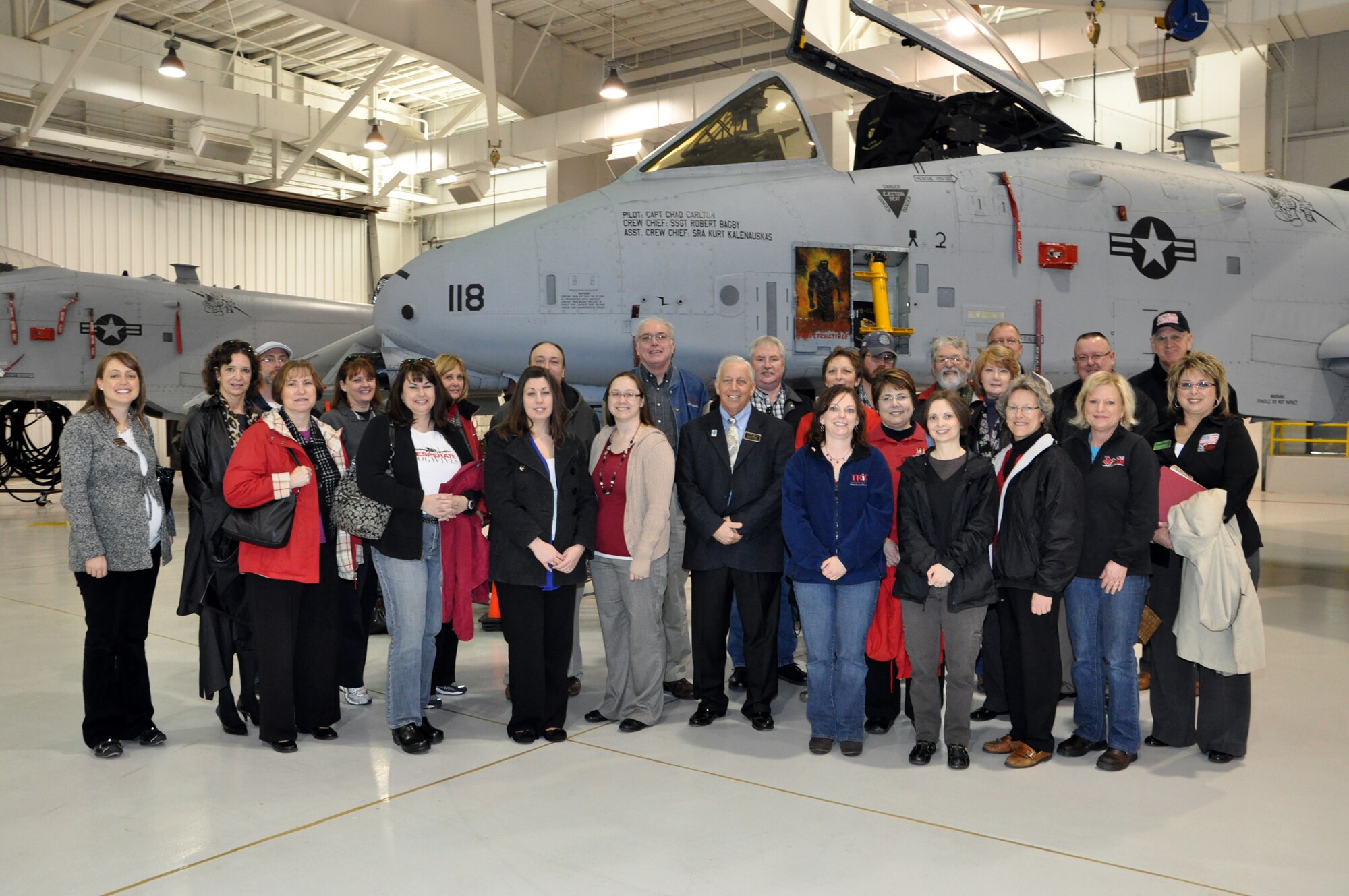University of Central Missouri, Warrensburg, Mo., faculty members toured the 442nd Fighter Wing at Whiteman Air Force Base, Mo. Feb. 17, 2012. The 442nd Fighter Wing is an A-10 Thunderbolt II Air Force Reserve unit at Whiteman AFB, Mo. (U.S. Air Force photo/Senior Airman Wesley Wright)