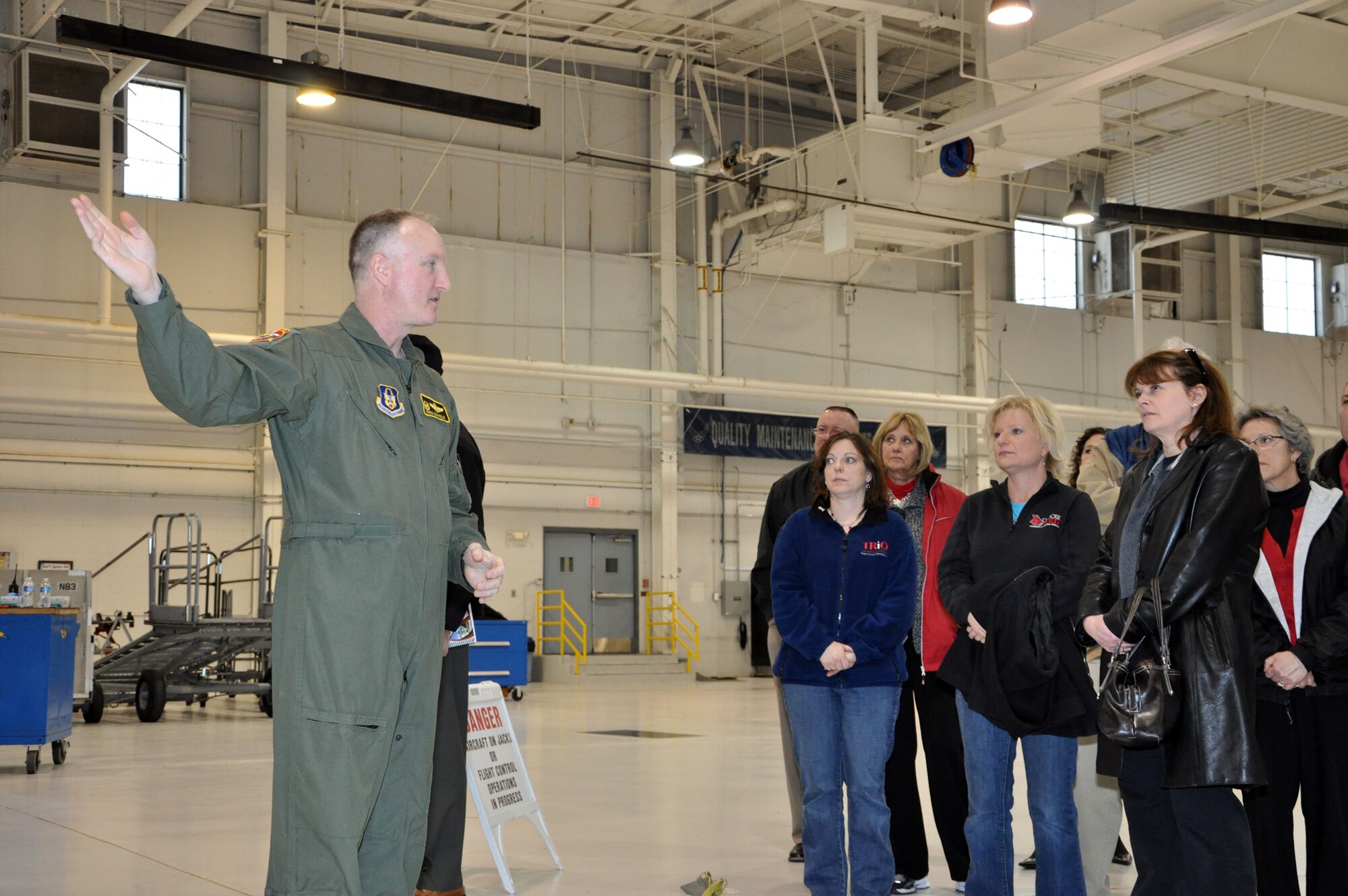 University of Central Missouri, Warrensburg, Mo., faculty members toured the 442nd Fighter Wing at Whiteman Air Force Base, Mo. Feb. 17, 2012. The 442nd Fighter Wing is an A-10 Thunderbolt II Air Force Reserve unit at Whiteman AFB, Mo. (U.S. Air Force photo/Senior Airman Wesley Wright)