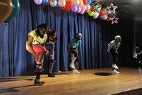 The Step Team performs at the You Got Talent Family Teen Talent Contest at the Airman and Family Readiness Center on Joint Base San Antonio-Randolph Feb. 17. The team took second place in the Pre-Teen Group Act category. (U.S. Air Force photo/Rich McFadden) (released)