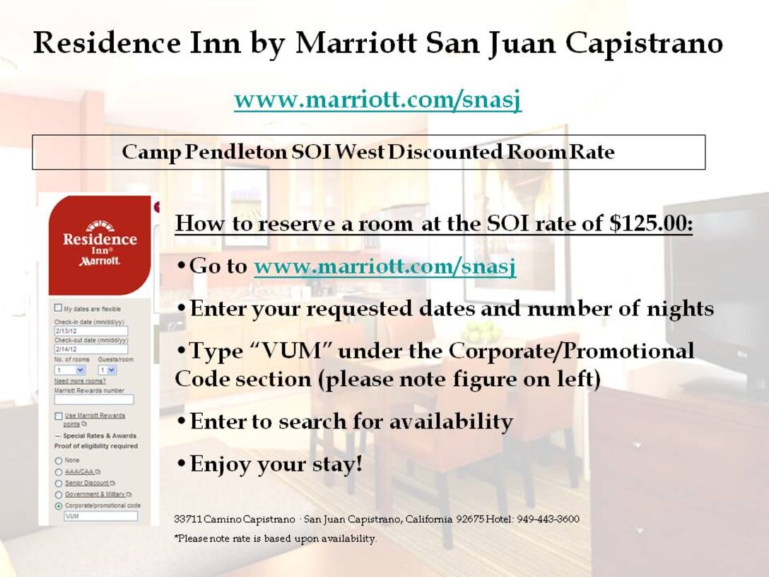 SOI Rate Residence Inn by Marriott San Juan Capistrano II