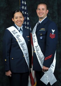 2012 Joint Base San Antonio U.S. Coast Guard Ambassadors Petty Officer 1st Class Tim Cardenas, U.S. Coast Guard Recruiting, and Petty Officer 2nd Class Miriam Jimenez, U.S. Coast Guard Recruiting. (Courtesy photo)