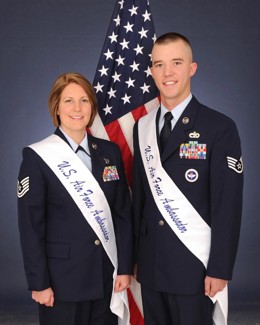 2012 Joint Base San Antonio U.S. Air Force Ambassadors Tech. Sgt. Amanda Caldwell, 677th Network Warfare Wing; and Staff Sgt. Joshua Hite, 322nd Training Squadron, 37th Training Wing. (U.S. Air Force photo)