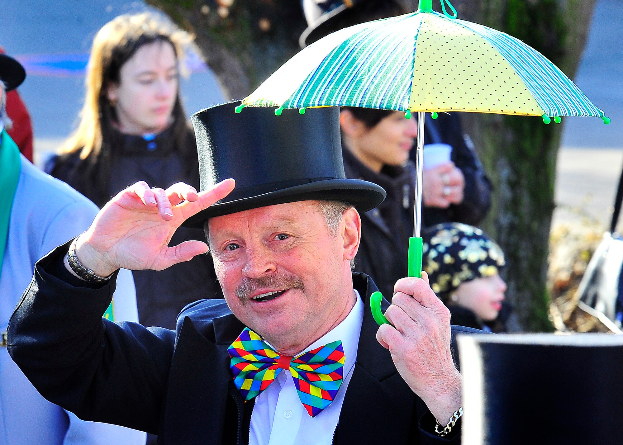 KMC and Ramstein Villiage neighbors enjoyed the annual celebration of Fasching parade, Ramstein Village, Germany, Feb. 21, 2012. This annual event is a pre-Lenten carnival, which is celebrated with the donning of wild and fancy costumes to chase away the evil spirits of winter in preparation for spring. (U.S. Air Force Photo By/ Staff Sgt. Daylena Gonzalez)