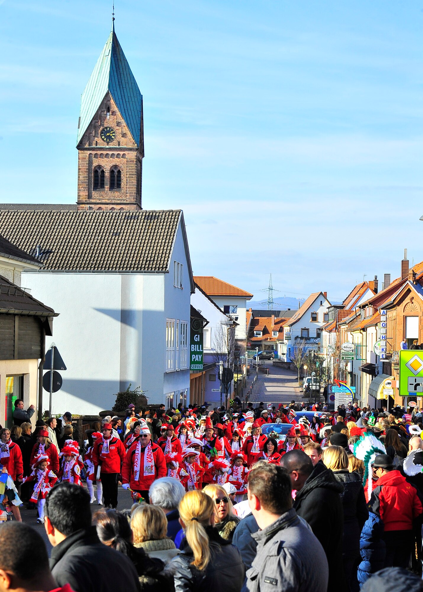 KMC and Ramstein Villiage neighbors enjoyed the annual celebration of Fasching parade, Ramstein Village, Germany, Feb. 21, 2012. This annual event is a pre-Lenten carnival, which is celebrated with the donning of wild and fancy costumes to chase away the evil spirits of winter in preparation for spring. (U.S. Air Force Photo By/ Staff Sgt. Daylena Gonzalez)