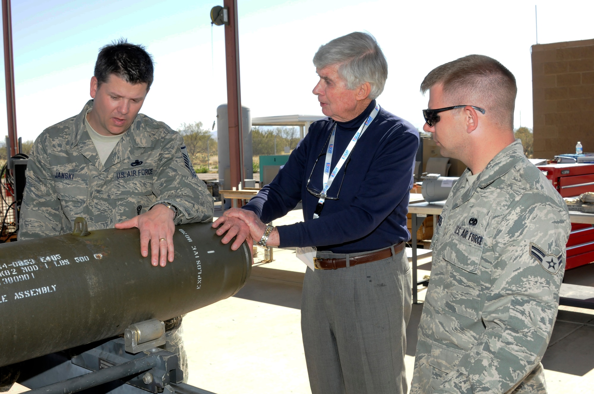 More than 40 local employers visited the Arkansas Air National Guard’s 188th Fighter Wing at Davis-Monthan Air Force Base, Ariz., Feb. 22-23 to watch the Flying Razorbacks and their A-10C Thunderbolt II “Warthogs” participate in Operation Snowbird, a combat rehearsal for the unit’s deployment to Afghanistan this summer in support of Operation Enduring Freedom. The event was part of an Employer Support for the Guard and Reserve (ESGR) trip. The objective was to give employers a better understanding of how vital the Guardsmen they employ are to the mission and how they each play a key role in the unit’s success. (National Guard photo by Maj. Heath Allen/188th Fighter Wing Public Affairs)