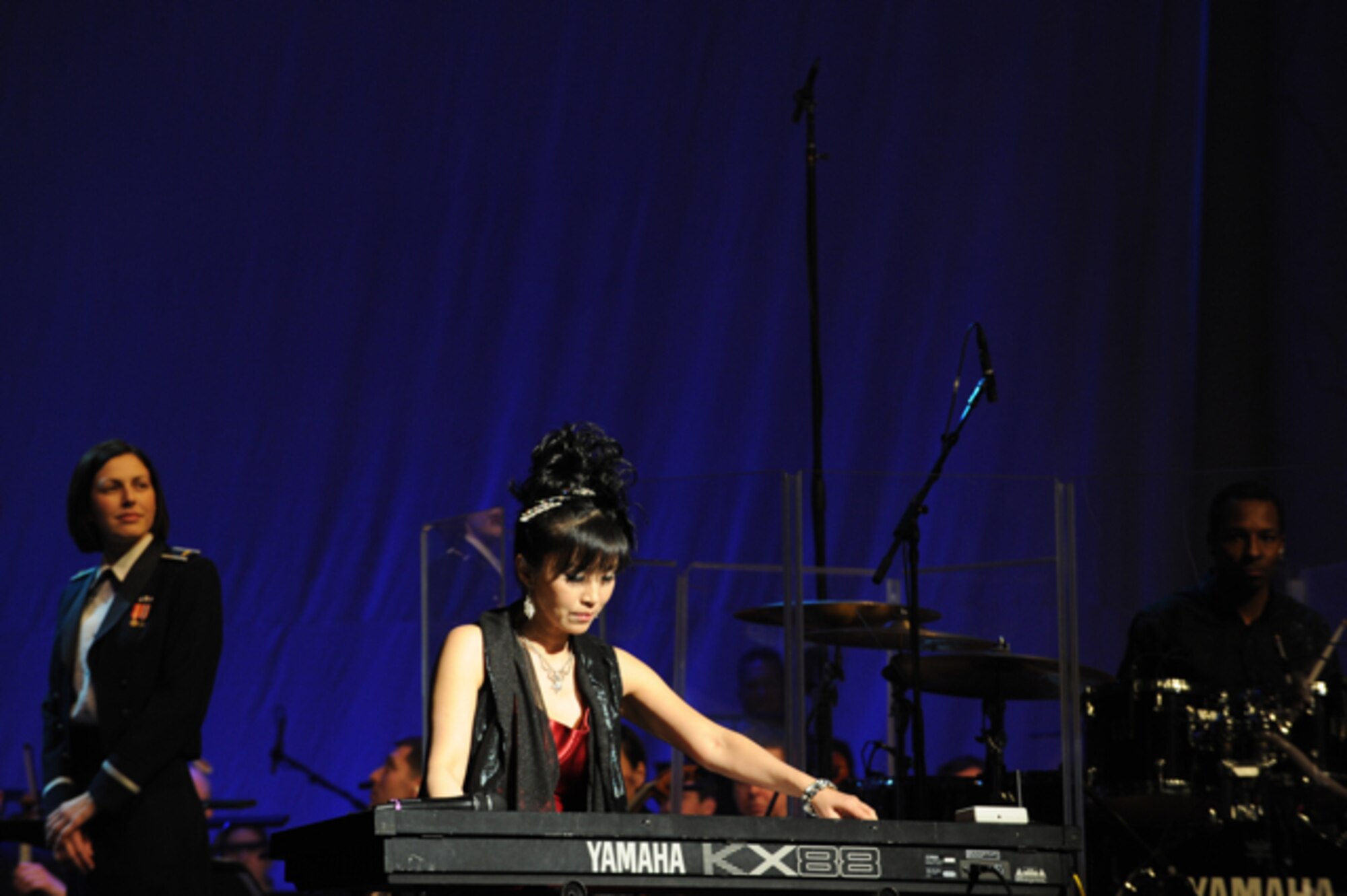 Keiko Matsui performs with the United States Air Force band as the guest artist at the Daughters of the American Revolution Constitution Hall in Washington, D.C. on Feb. 26.  Keiko has brought her music to virtually every corner of the world. (U.S. Air Force photo/ Staff Sgt. Nichelle Anderson)