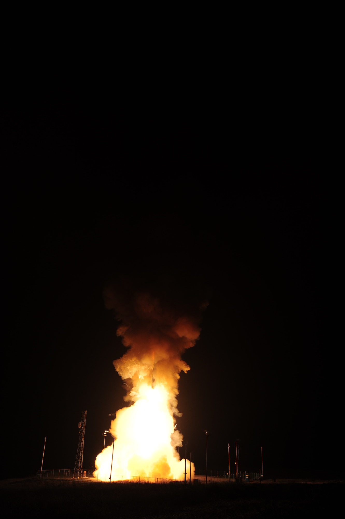 VANDENBERG AIR FORCE BASE, Calif. -- An unarmed Minuteman III intercontinental ballistic missile launches during an operational test from a launch facility on north Vandenberg Friday, Feb. 25, 2012. Col. Nina Armagno, 30th Space Wing commander, was the launch decision authority. (U.S. Air Force photo/Joe Davila)