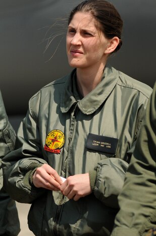 YOKOTA AIR BASE, Japan -- Lt. Cmdr Tifani Grizzell, assigned to the Chemical Biological Incident Response Force, II Marine Expeditionary Force deployed as an Initial Response Force (IRF) to Japan in support of Operation Tomodachi. Approximately 15 members of the IRF deployed from Indian Head, Md. and have arrived at approximately 11 a.m. local time April 2, here at Yokota Air Base. The IRF can forward-deploy and respond to chemical, biological, radiological, nuclear incidents in order to assist in the conduct for consequence management operations. An IRF accomplishes the misson by providing capabilities for agent detection and indentification; casualty search, rescue, and personnel decontamination; and emergency medical care and stabilization of contaminated personnel. The intended mission of this IRF is to assist, and train as necessary, the Japan Self Defense Forces in the techniques and procedures they are likely to need as they respond to this crisis. (Photo by Army Agt. Cashmere C. Jefferson, Joint Support Force Public Affairs).