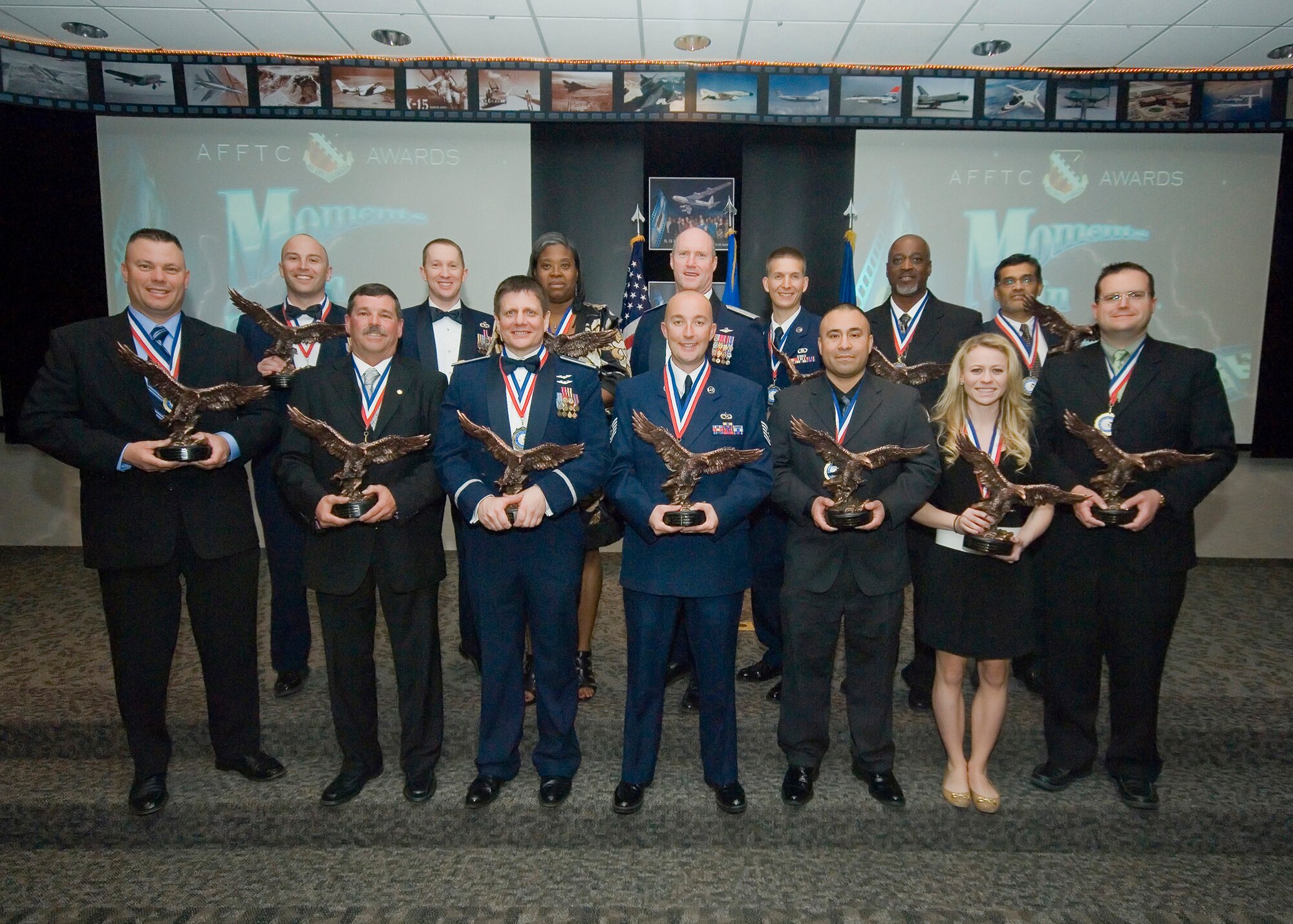 Brig. Gen. Robert C. Nolan II, commander, Air Force Flight Test Center, hosted the 2011 AFFTC Annual Awards Banquet at the Conference Center Feb. 24 and recognized individuals in 16 categories for their outstanding contributions. (U.S. Air Force Photo by Rob Densmore)