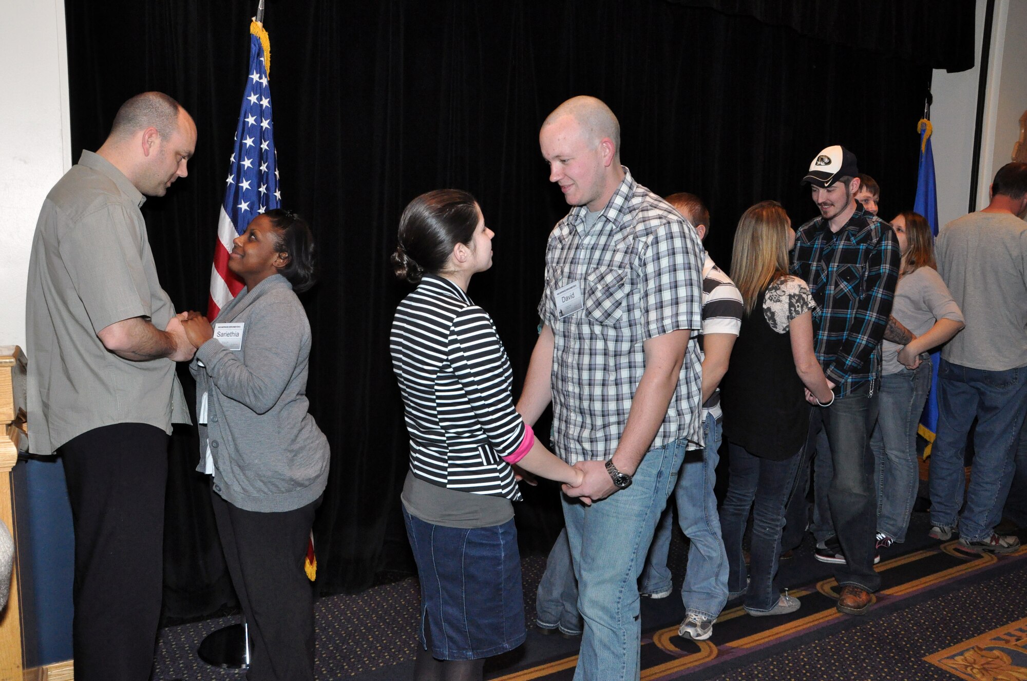 442nd Fighter Wing reservists and spouses attended a marriage enrichment seminar hosted by the 442nd FW Chaplain team on Feb. 24 and 25, 2012. On the final day of the seminar, the couples were given the oppportunity to renew their vows to one another. The 442nd Fighter Wing is an A-10 Thunderbolt II Air Force Reserve unit at Whiteman AFB, Mo. (U.S. Air Force photo/Senior Airman Wesley Wright)