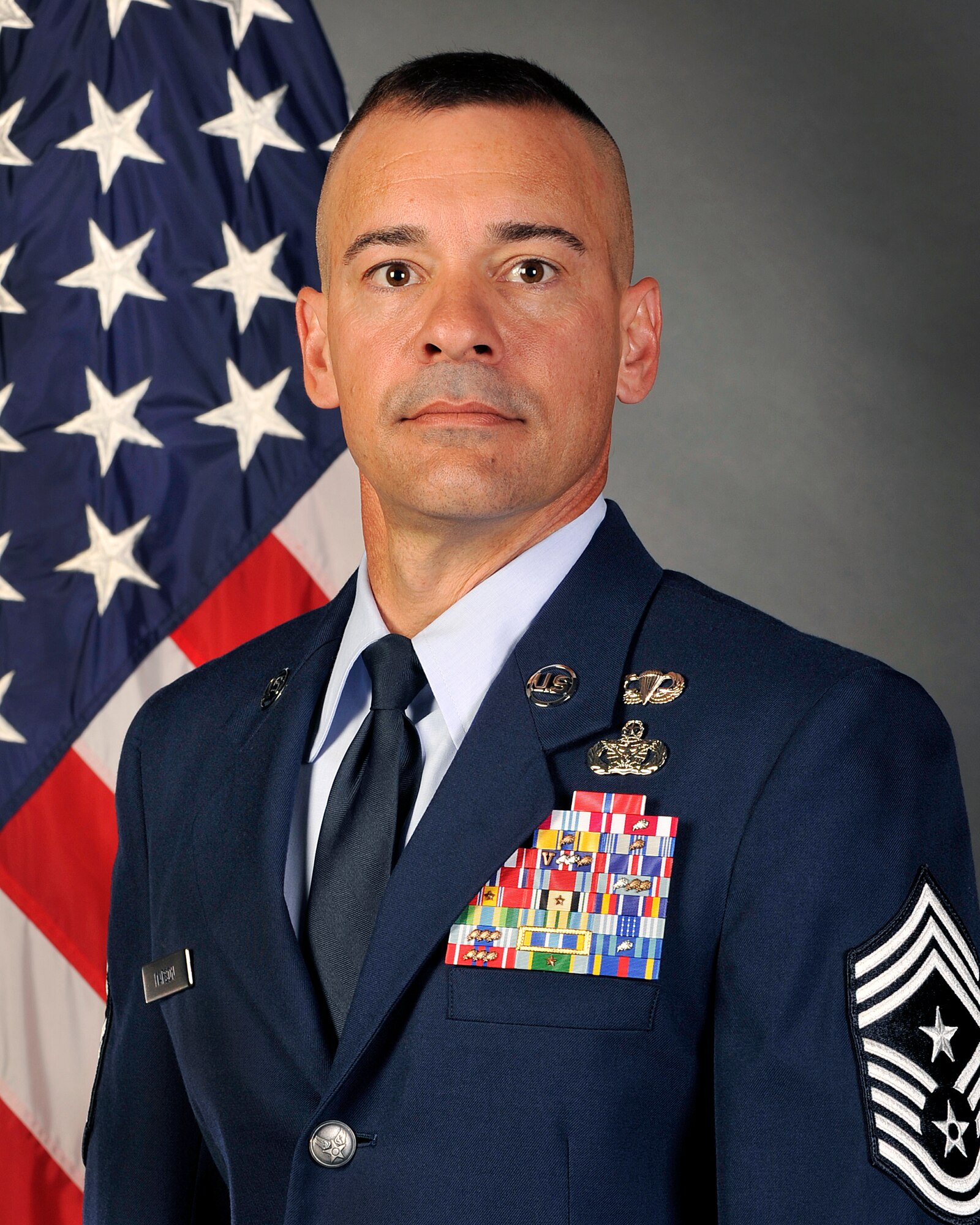 Chief Master Sgt. Mark D. Marson, 18th Wing Command Chief.
