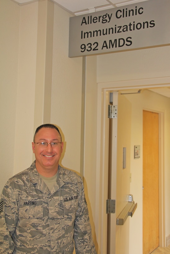 Tech. Sgt. Brent Harting and other 932nd Aerospace Medical Squadron reservists have moved into their new home at the Scott Air Force Base Clinic, building 1530.  Furniture, files, computers were moved from the 932nd Airlift Wing medical group building in December.  All 932nd AW members' medical and dental records will be housed at the base clinic. (U.S. Air Force photo/Tech. Sgt. Dan Oliver)