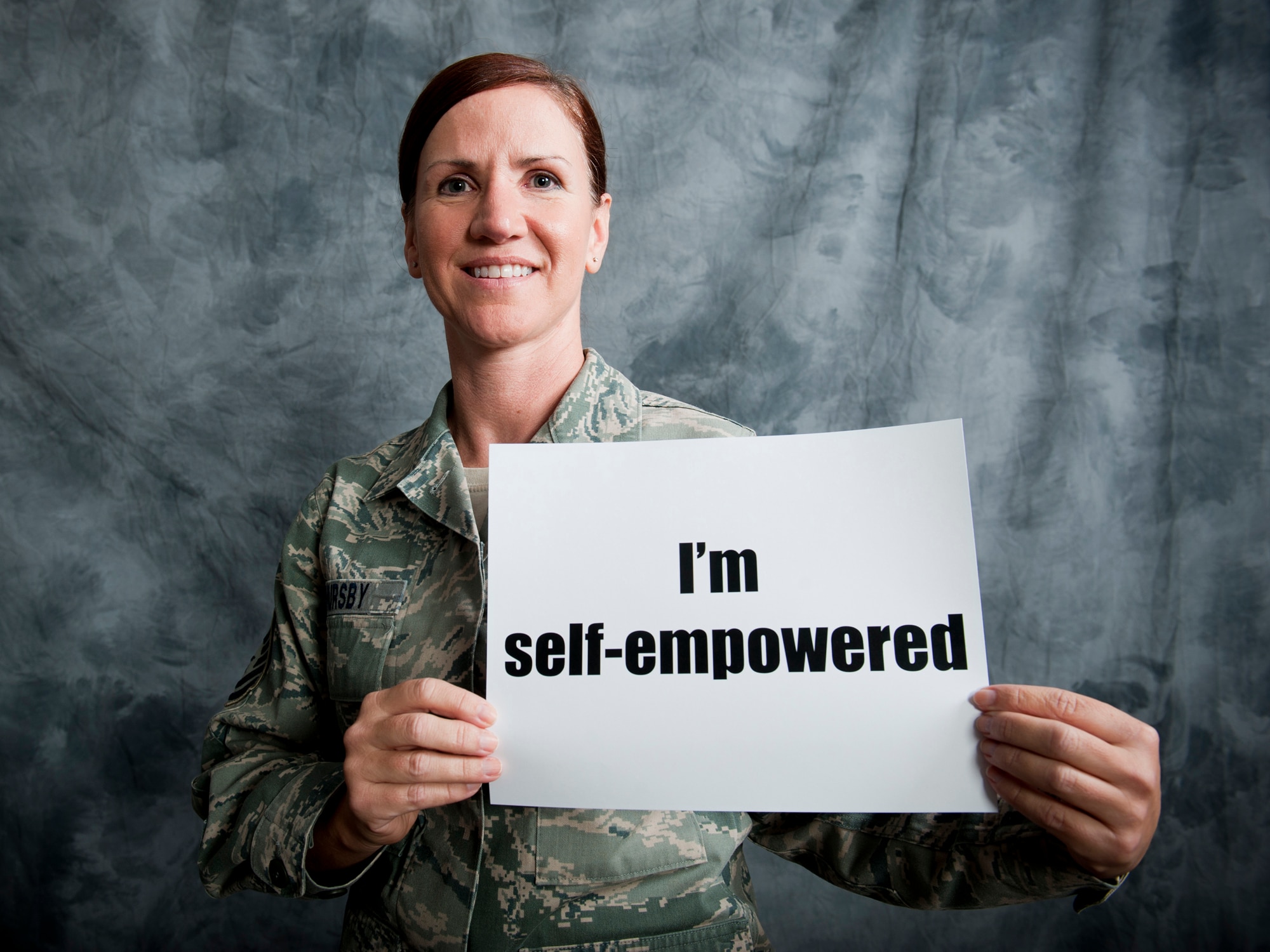 Women’s Self Empowerment Week, observed Jan. 5 to 9, is a time for women to reflect on and feel good about their accomplishments, roles in society, as well as establish new goals for the future. U.S. Air Force Senior Master Sgt. Gina Thursby, Senior Airman Jason D. Cunningham Airmen Leadership School commandant, said it’s important for women to be self-empowered because they can’t depend on someone else for fulfillment and accomplishment. She added that to be self-empowered is to be driven and self-motivated. (U.S. Air Force photo by Staff Sgt. Jamal D. Sutter/Released)