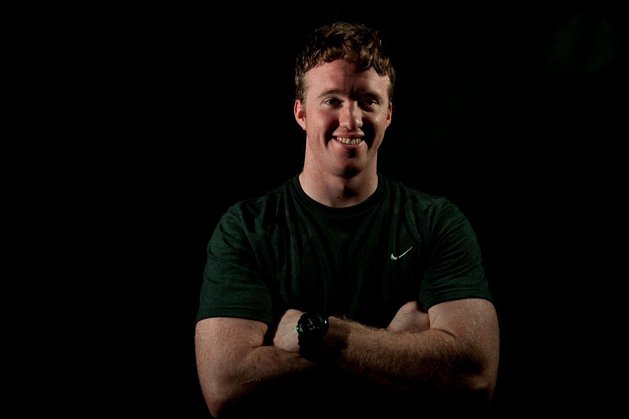 Stevie Barnes poses for a photo during an interview Dec. 28, 2011, at Moody Air Force Base, Ga. This month, Stevie is set to begin Air Force ROTC at Valdosta State University in hopes of becoming a combat rescue officer. Much of his determination derives from his mother, Master Sgt. Norma Barnes, who died Aug. 5, 2008. When speaking of his mother, Stevie said she pushed “Service before Self” beyond anything you can imagine. (U.S. Air Force photo by Staff Sgt. Jamal D. Sutter/Released)
