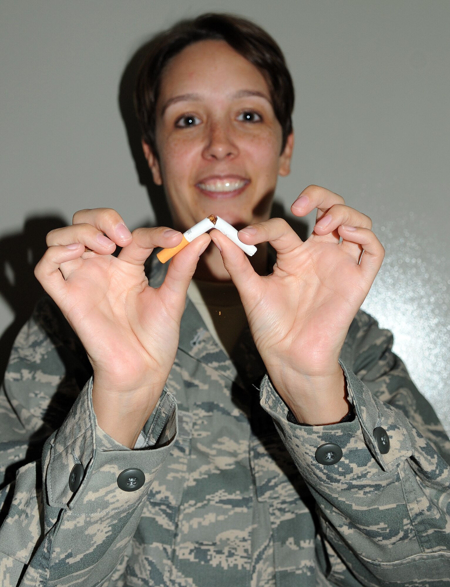 SOUTHWEST ASIA -- Maj. (Dr.) Samantha Timm offers smoking cessation classes to anyone interested in breaking the habit. Her office can typically handle walk-ins or appointments. The major is deployed from Malmstrom Air Force Base, Mont., as the chief of the mental health clinic for the 380th Expeditionary Medical Group. (U.S. Air Force photo/Staff Sgt. J.G. Buzanowski)