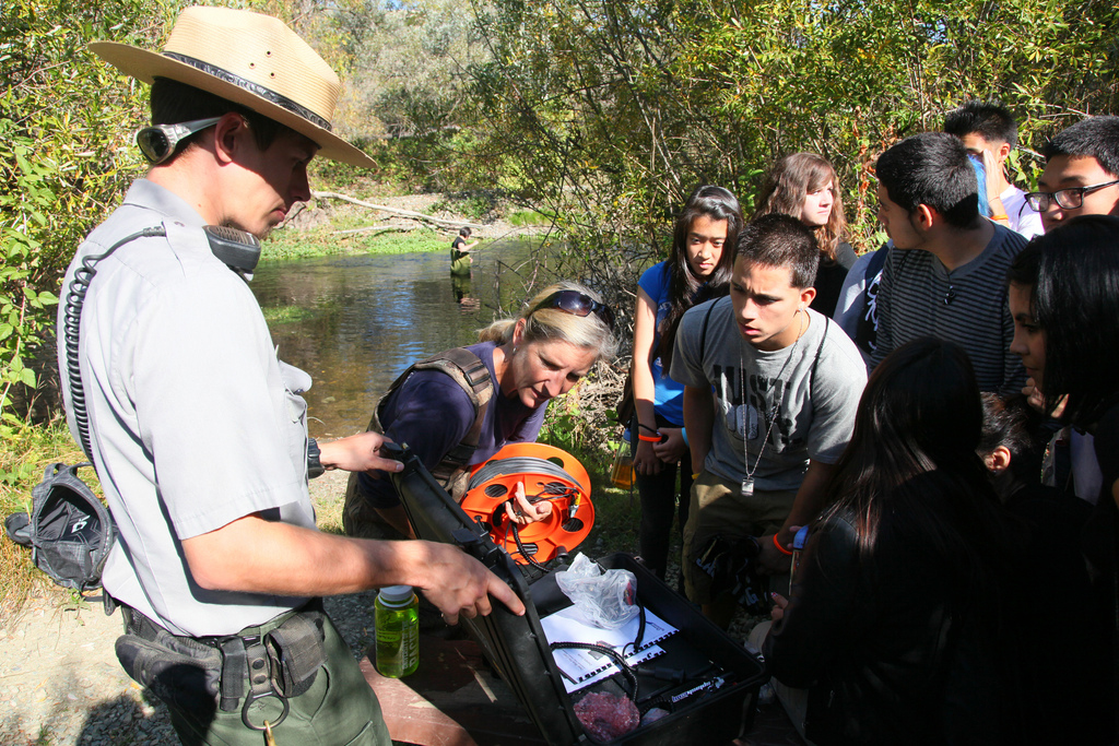 USACE Park Ranger talks to students