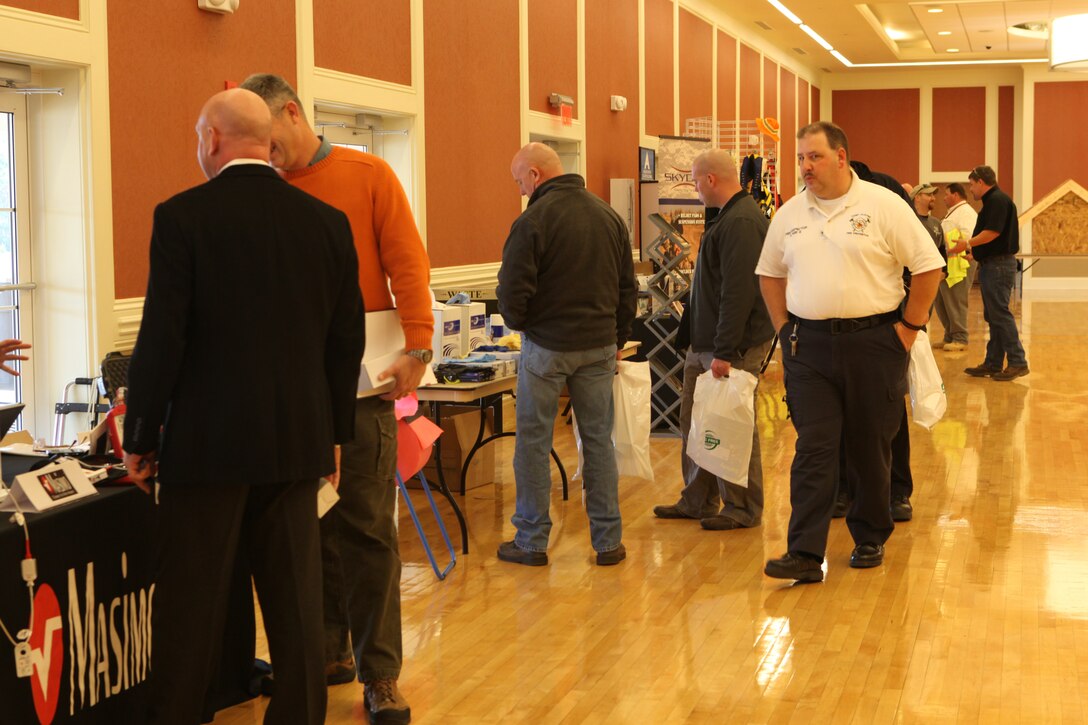 People explore the displays at Marine Corps Installations East’s Safety Expo Jan. 6.  While this is the first event of its kind aboard the base some hope to see more events like it in the future. (Official U.S. Marine Corps Photo by Lance Cpl. Jackeline M. Perez Rivera)