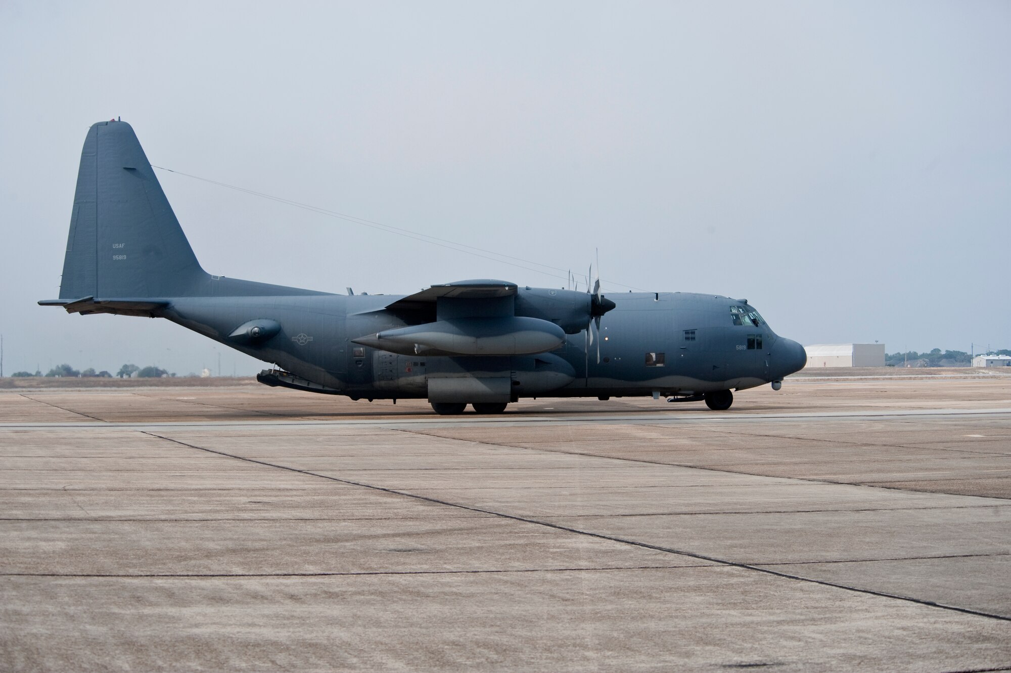 U.S. Air Force MC-130P Combat Shadow taxis after landing on Eglin Air Force Base, Fla., Jan. 6, 2012. Hurlburt Field assets returned home following the completion of Operation New Dawn and the subsequent withdrawal of U.S. forces by Dec. 31, 2011. Hurlburt Field assets have been deployed in support of Operations Iraqi Freedom and New Dawn since 2003. (U.S. Air Force photo/Airman 1st Class Christopher Williams)(Released)