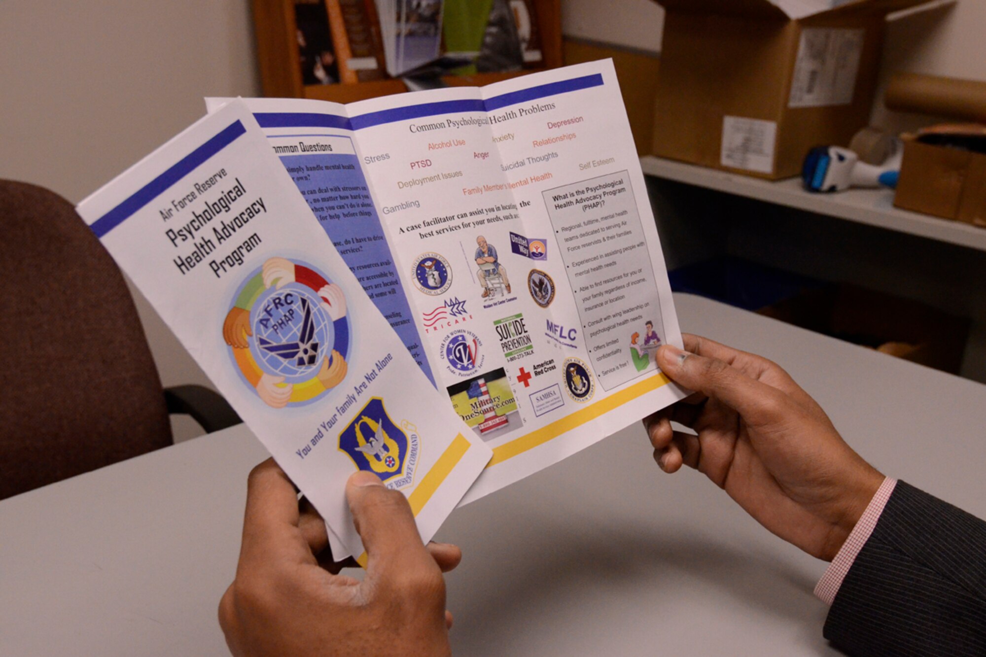 Located on Dobbins Air Reserve Base, the Air Force Reserve Command The Psychological Health Advocacy Program (PHAP) assists servicemembers and their families with their psychological needs. For more information or to contact a south regional case facilitator, please email AFRC.PHAP@us.af.mil. (U.S. Air Force photo/Senior Airman Christina Bozeman)