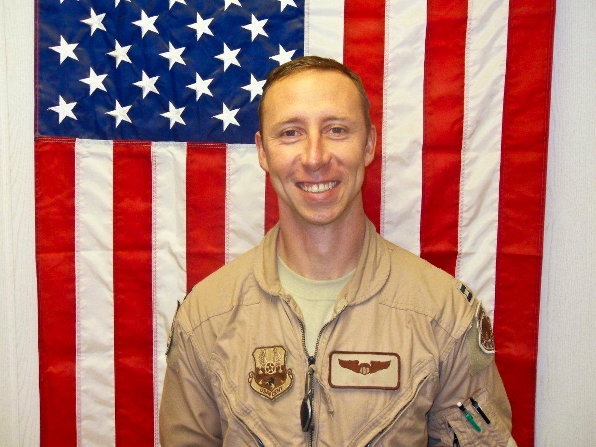 KANDAHAR AIRFIELD, Afghanistan -- Capt. "Rudy," an A-10 Thunderbolt II pilot with the 107th Expeditionary Fighter Squadron, surpassed 1,000 combat flying hours in support combat operations in Afghanistan and eclipsed more than 2,000 total flying hours during this deployment. (U.S. Air Force photo by Staff Sgt. David Carbajal)