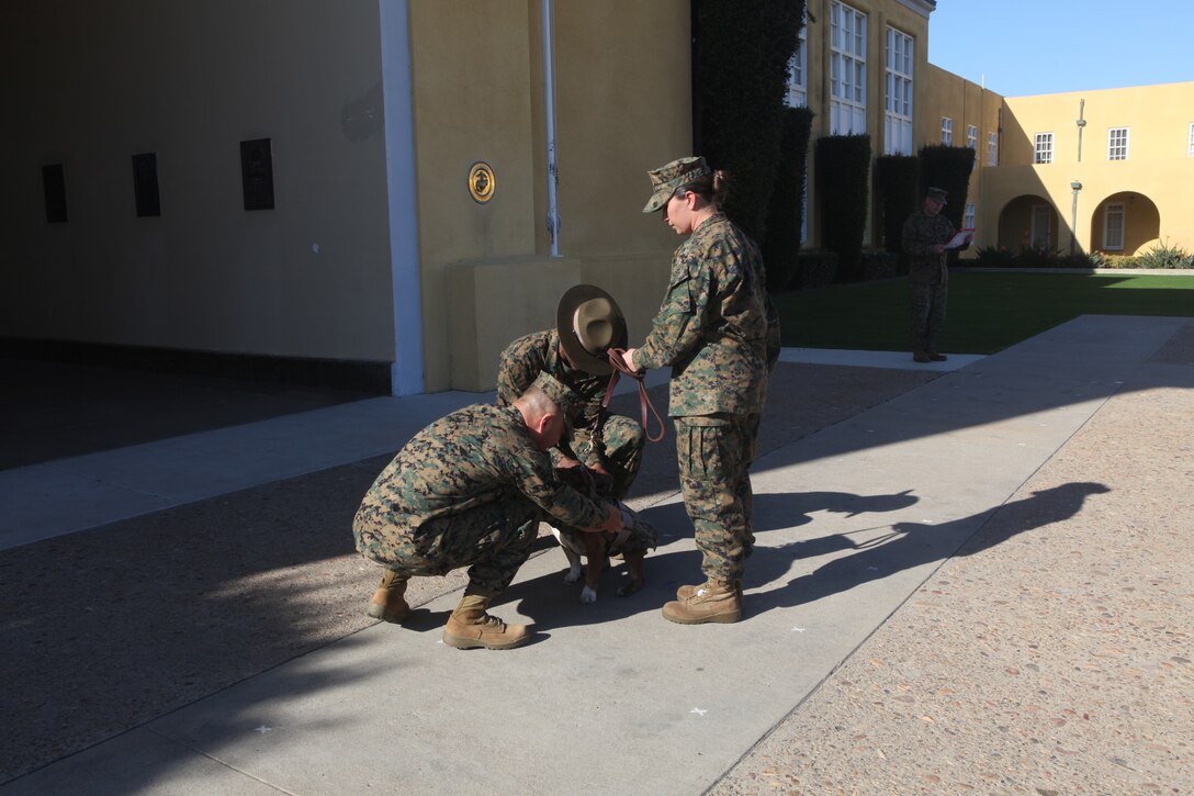 Brigadier General Daniel D. Yoo, commanding general for the Marine Corps Recruit Depot San Diego and Western Recruiting Region, presented Headquarters and Service Battalion with the prizes from the Commanding General’s cup, Jan. 11.