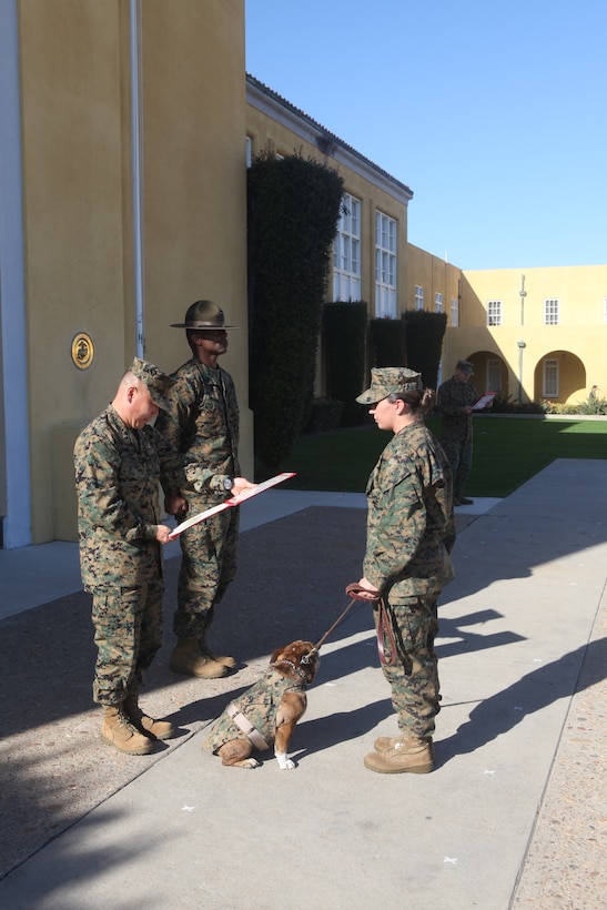 Brigadier General Daniel D. Yoo, commanding general for the Marine Corps Recruit Depot San Diego and Western Recruiting Region, presented Headquarters and Service Battalion with the prizes from the Commanding General’s cup, Jan. 11.