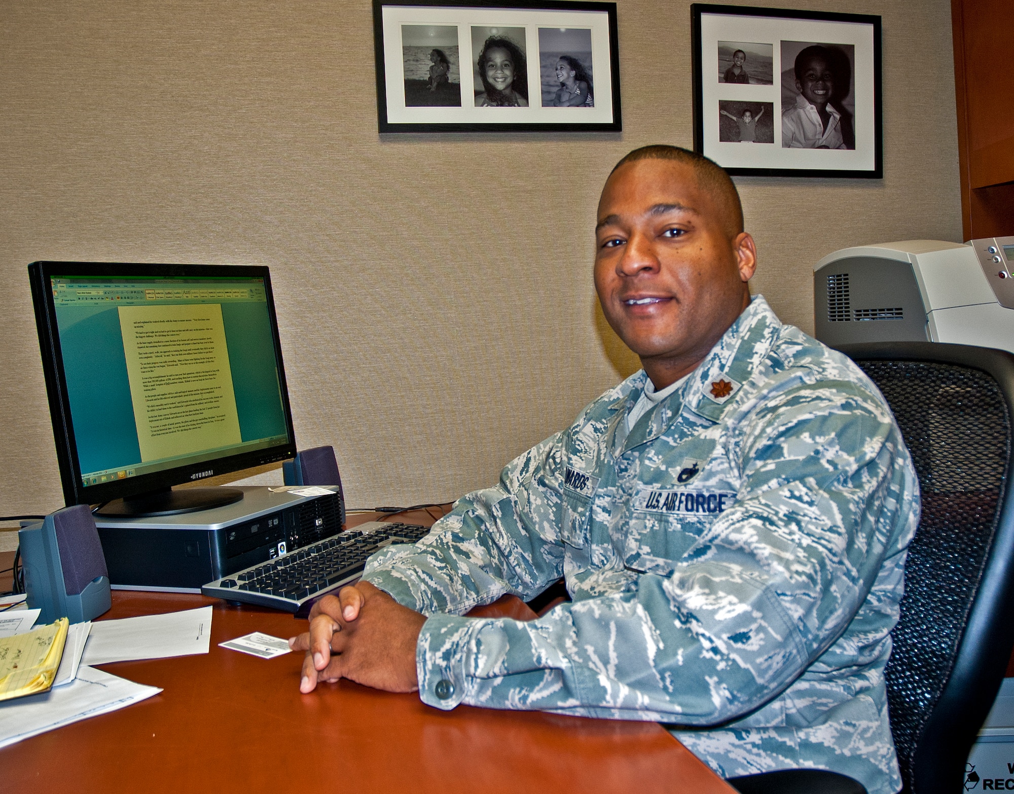 Maj. Tony Edwards, 446th Logistics Readiness Flight commander, returned recently from his deployment to Kirkuk Regional Air Base, Iraq, where he acted as the 321st Logistics Readiness Squadron commander and helped pack up remaining gear as the United States prepared to turn the base over to Iraqis.