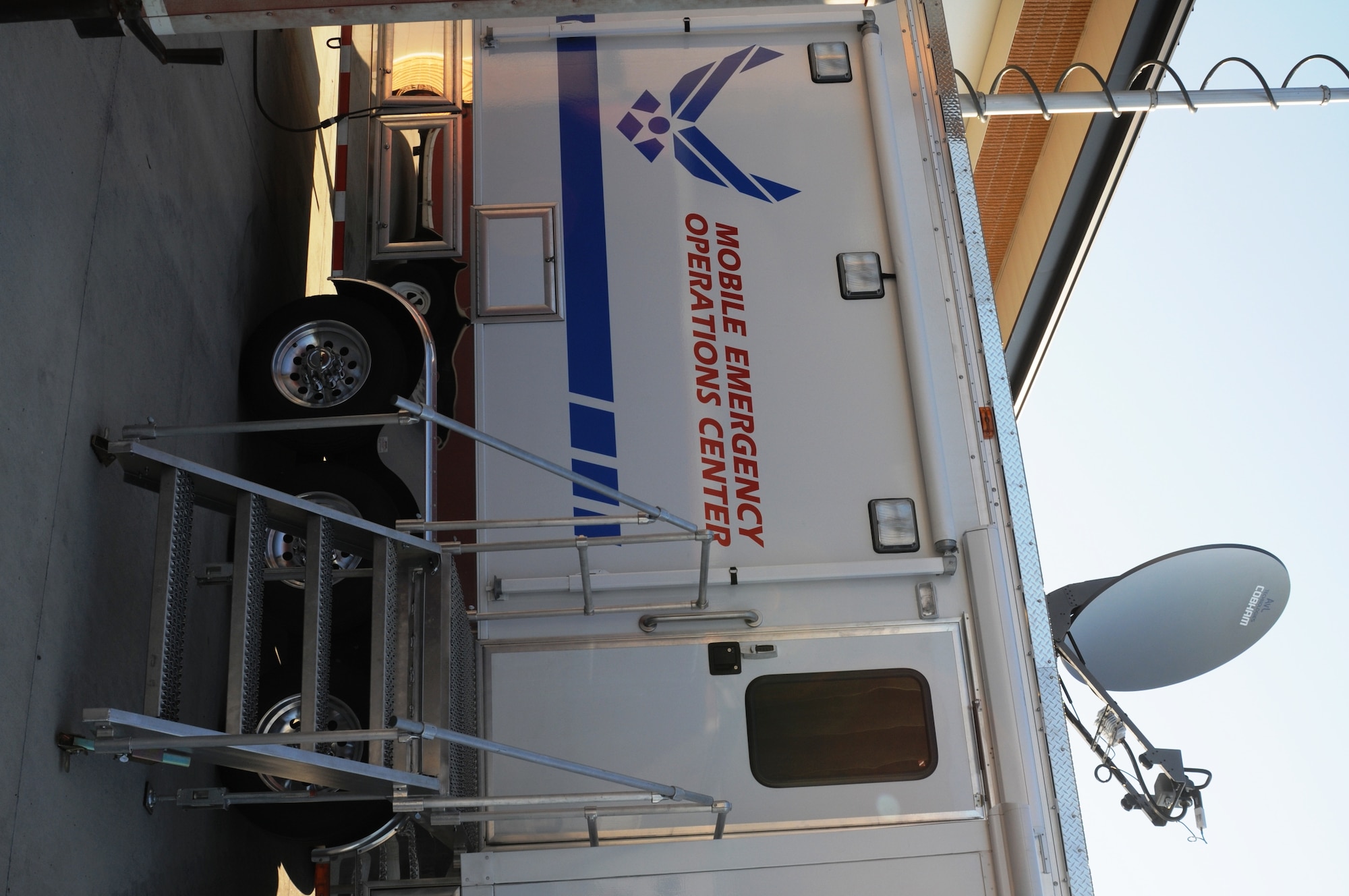 The Maryland Air National Guard recently acquired a Mobile Emergency Operations Center which is designed to support civilian entities in a disaster in Maryland, Virginia, West Virginia, Pennsylvania and Delaware. The trailer is stored at the fire station at Warfield Air National Guard Base in Baltimore, Md. (National Guard photo by Tech. Sgt. David Speicher/RELEASED)