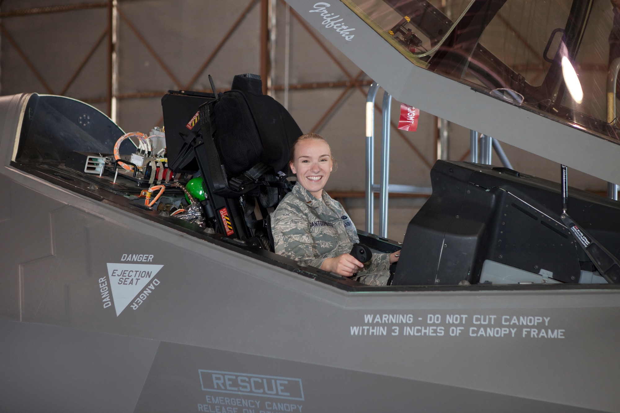 2nd Lt. Michelle Willett, Operations Engineer, 461st Flight Test Squadron in AF-1, an F-35 here at Edwards Air Force Base, Calif. (Lockheed Martin Photo by David A. Henry) 