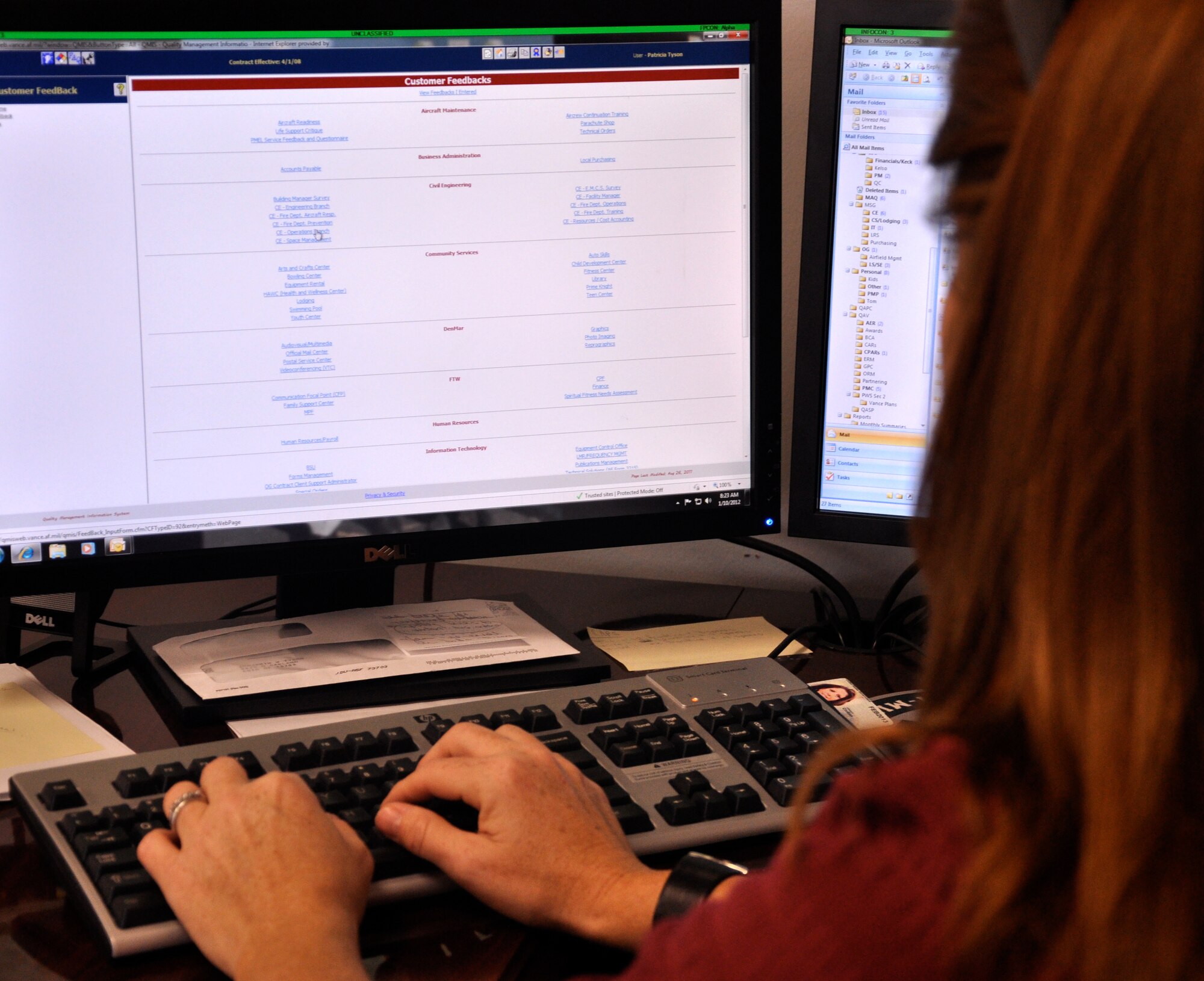 The Quality Management Information System available on the Vance Air Force Base, Okla., network is one of three ways to give feedback on services provided by CSC Applied Technologies LLC, the contractor on base. (U.S. Air Force photo/ A1C Frank John Casciotta)