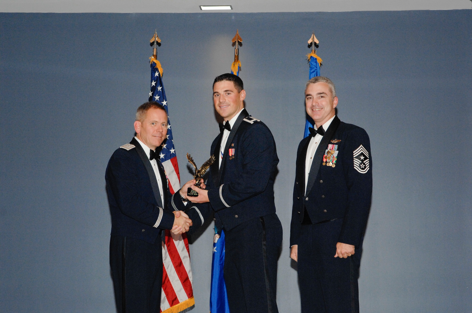 Company Grade Officer of the Year was awarded to Captain Blake Smith, 325th Medical Support Squadron medical logistics flight commander, in a ceremony Jan. 6 at the Heritage Club. (U.S Air Force photo by Chris Cokeing)