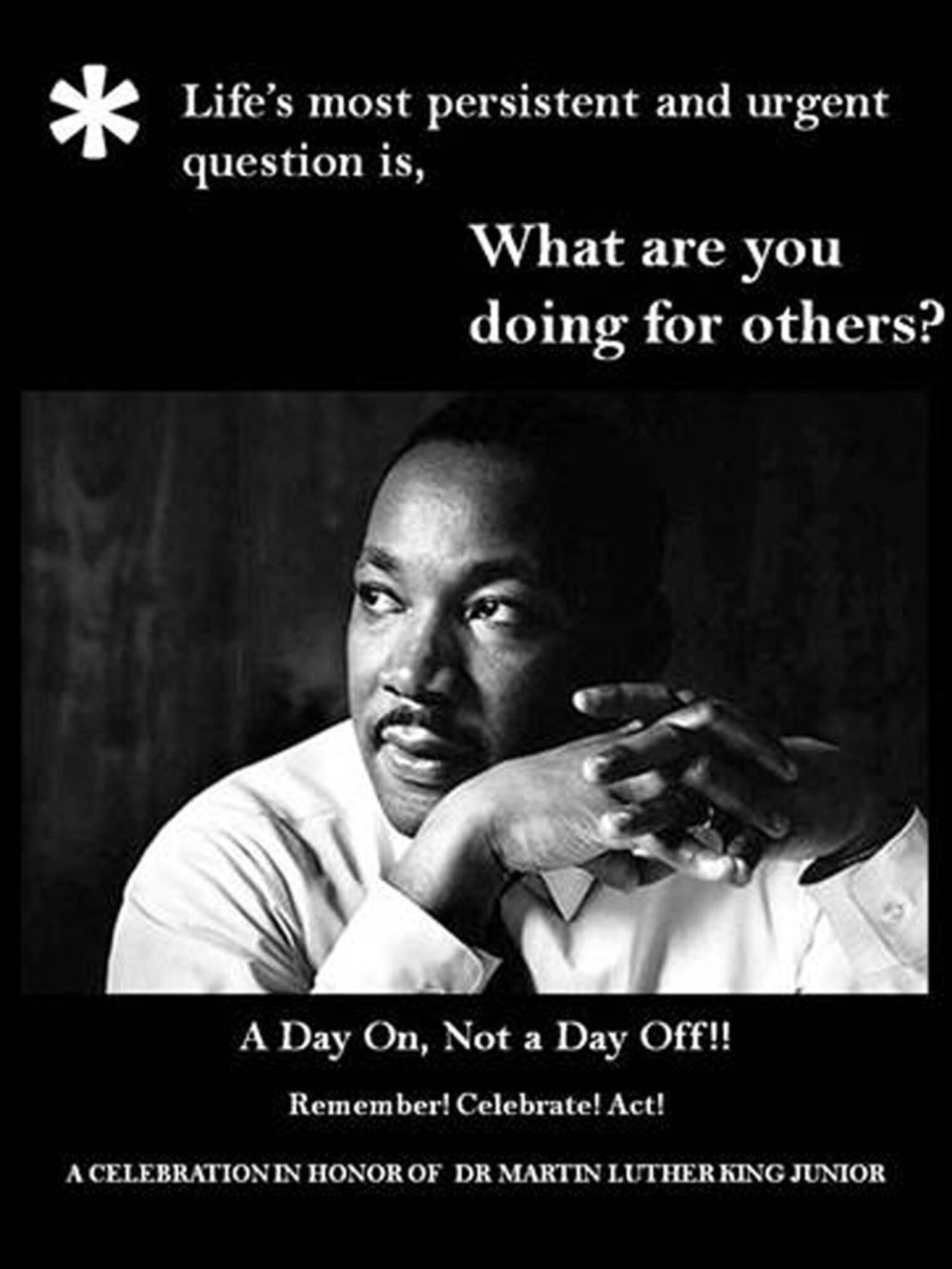 RAF MILDENHALL, England -- Martin Luther King Jr. Day is Jan. 16, 2012, and events will be held Jan. 13 at the base theater here from 11 a.m. to 1 p.m. to honor him and what he stood for. The Martin Luther King Jr. and Team Mildenhall 5K fun run is scheduled for 3 p.m. Jan. 13, starting at the parking lot by the Hardstand Fitness Center and Hangar 814. (Contributed graphic)