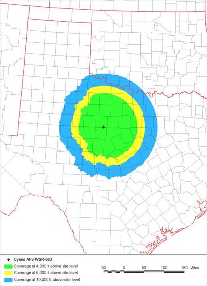 The 7 CS has a Memorandum of Agreement with the National Oceanic and Atmospheric Administration and National Weather Service to maintain their radar equipment that provides weather data for a 250-mile radius around Abilene. (Courtesy graphic)