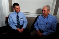 Lt. Col. John Painter speaks with Max Hearn at the Ralph H. Johnson
Veteran's Affairs Medical Center in Charleston, S.C., Jan. 5. Painter, the
315th Airlift Wing chaplain has been an Air Force Reserve chaplain for 15
years and also works as a chaplain at the VA hospital. Military chaplains
serve as everyday spiritual needs ministers and provide religious counseling
to service members and their families. Hearn is a Vietnam veteran and
volunteers at the VA Hospital. (U.S. Air Force photo Staff Sgt. Nicole
Mickle) 

