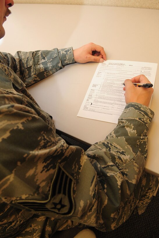 The Joint Base Langley-Eustis Tax Centers will open their locations at Langley Air Force Base and Fort Eustis Feb. 1. The centers will operate until April 17 and will be staffed by Airmen, Soldiers and civilian volunteers, and will provide free tax preparation and services to active duty servicemembers, their dependents and retirees. (U.S. Air Force photo by Staff Sgt. Ashley Hawkins/Released)