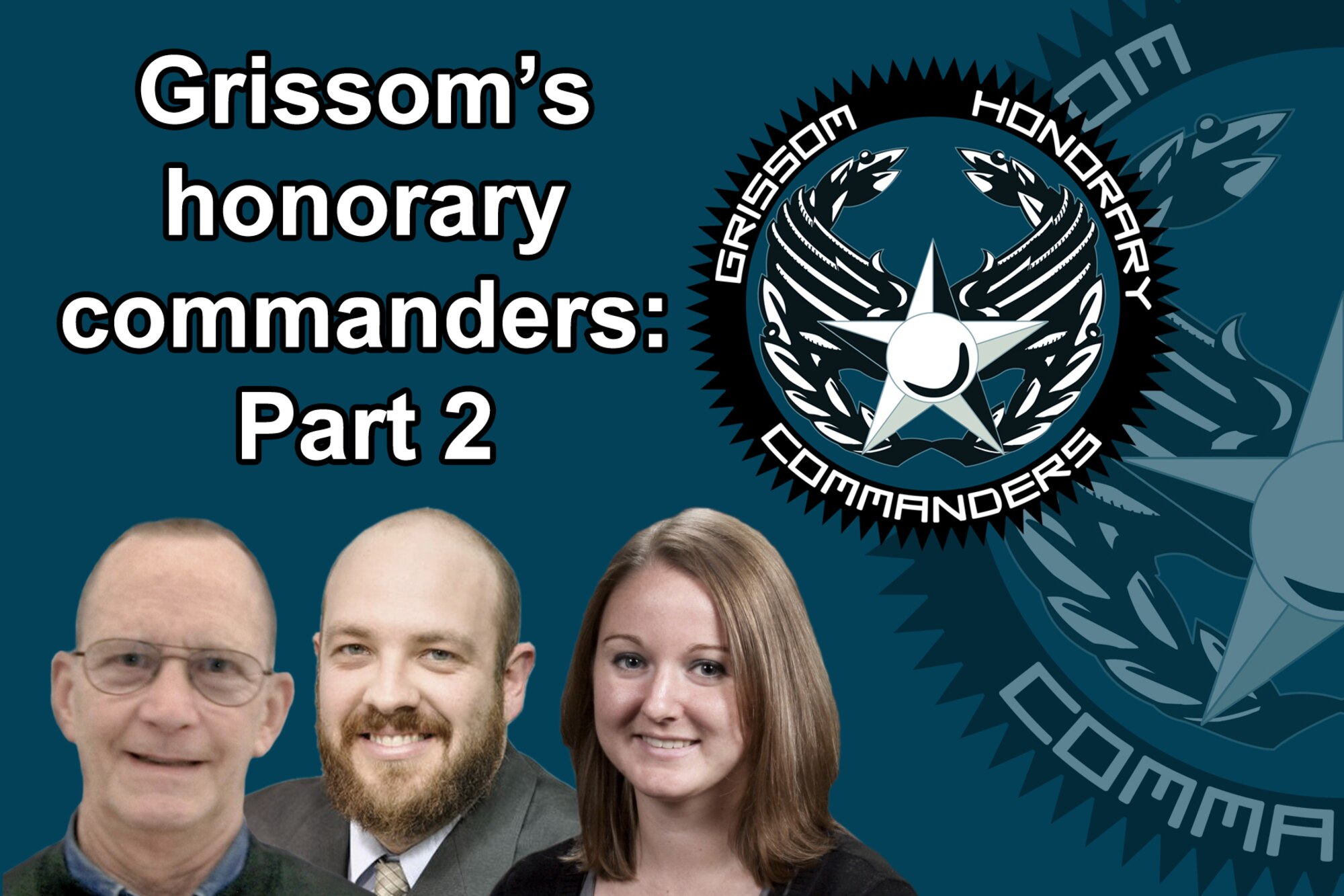 GRISSOM AIR RESERVE BASE, Ind. -- Dr. Robert Beckett, Christopher Theisen and Cassie Dull were recently selected to be Grissom's 2012 honorary commanders. These three, along with four others, will assume their commander responsibilities during a special assumption of command ceremony Feb. 12. (U.S. Air Force photo/Tech. Sgt. Mark R. W. Orders-Woempner) 
