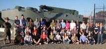 SAN DIEGO -- Educators from Marine Recruiting Station Chicago took a break from their day aboard Marine Corps Base Camp Pendleton to stand for a group photo. The 39 teachers from Recruiting Station Chicago toured the Marine Bases in the San Diego area. For more information regarding the workshop please visit www.facebook.com/mcrschicago. (U.S. Marine Corps photo by Sgt. George J. Papastrat) (Released)