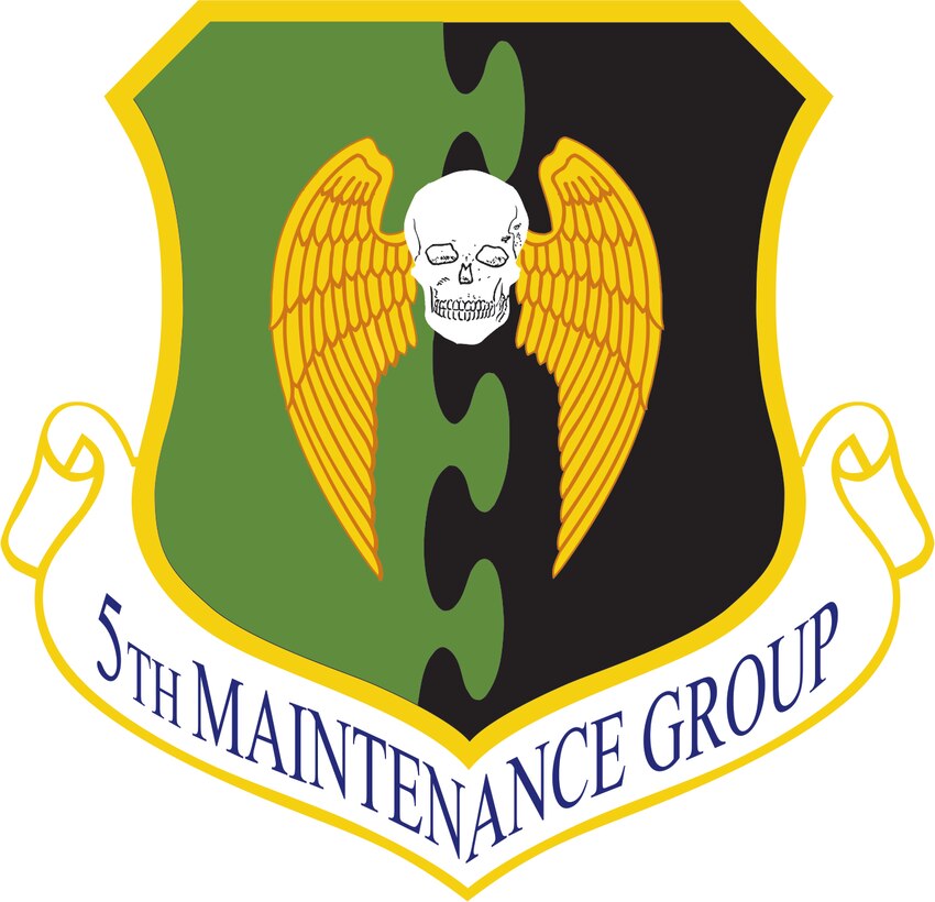 5th Maintenance Group (Color). Image provided by 5 BW/HO. In accordance with Chapter 3 of AFI 84-105, commercial reproduction of this emblem is NOT permitted without the permission of the proponent organizational/unit commander. Image is 7 x 7 inches @ 300 dpi