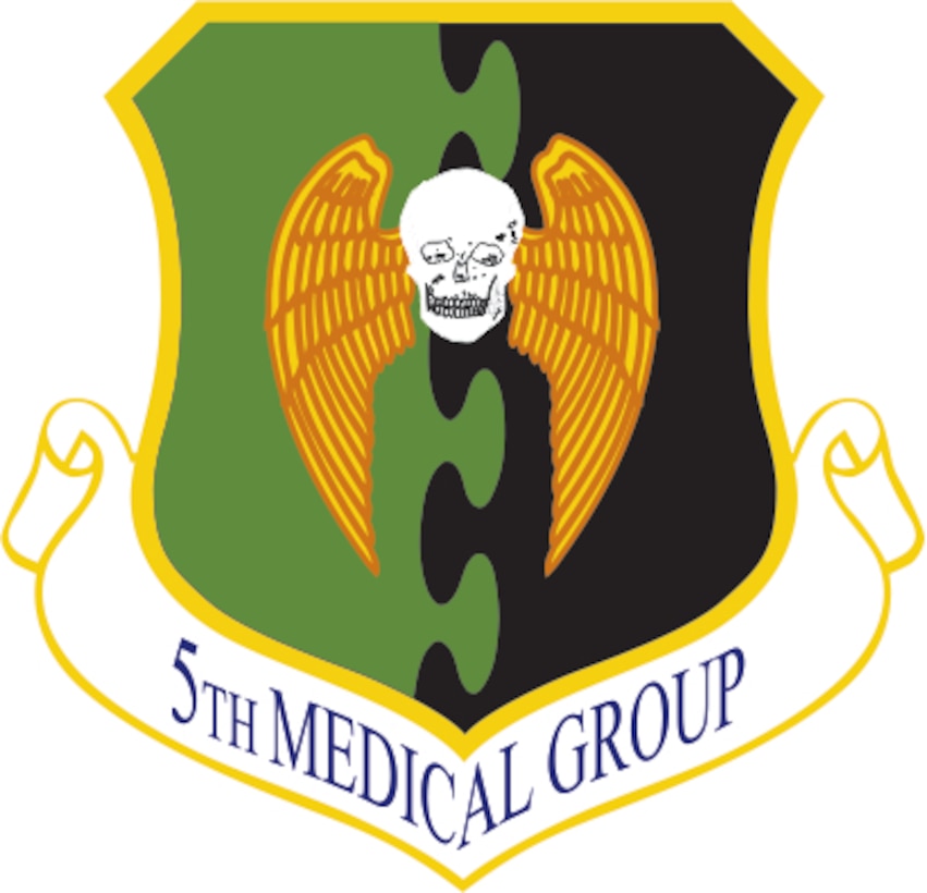 5th Medical Group (Color). Image provided by 5 BW/HO. In accordance with Chapter 3 of AFI 84-105, commercial reproduction of this emblem is NOT permitted without the permission of the proponent organizational/unit commander. Image is 7 x 7 inches @ 300 dpi