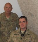 Father and son meet up in Afghanistan. (USAF photo courtesy of 567RHS)