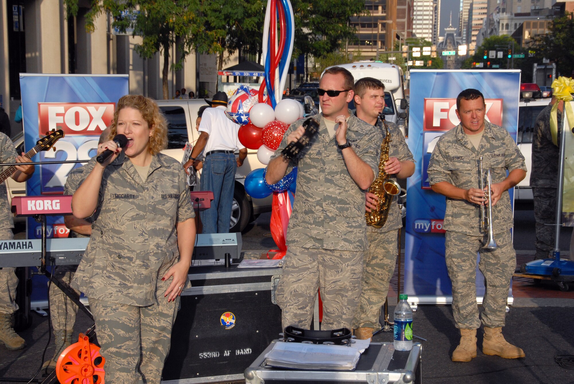 Mid-Atlantic Band of the Air National Guard's band "High Altitude, perform on Sept. 9, 2011 at a special edition of Fox 29 Good Day Philadelphia that paid tribute to armed forces serving our country locally and abroad.