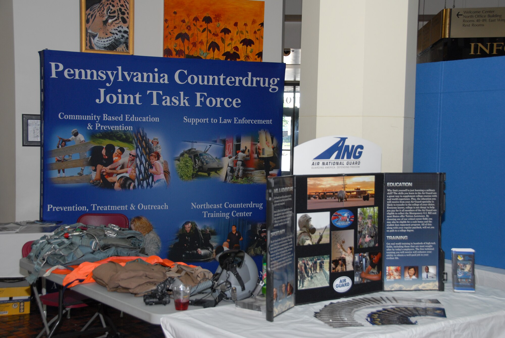 Guardsmen from across the state use displays on Jun. 14, 2011 to educate state representatives, Capitol employees and the general public about the missions of the Pennsylvania Army and Air National Guard.  The displays were part of 'Guard Day at the Capitol,' an annual event held at the Harrisburg State Capitol.